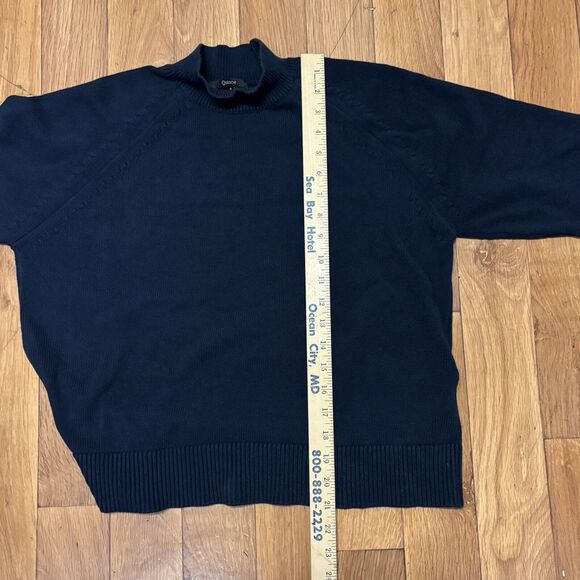 Quince Mock Neck Sweater Womens Small Organic Cotton Navy Oversized Boxy - Picture 6 of 7